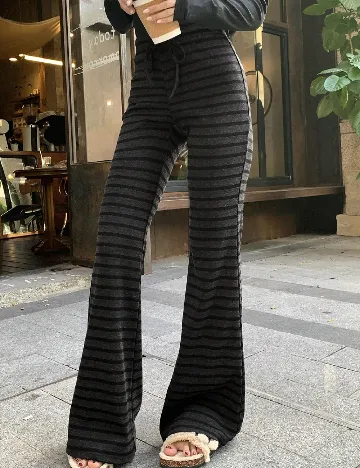 Pantaloni Dazy, negru/gri