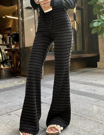 Pantaloni Dazy, negru/gri