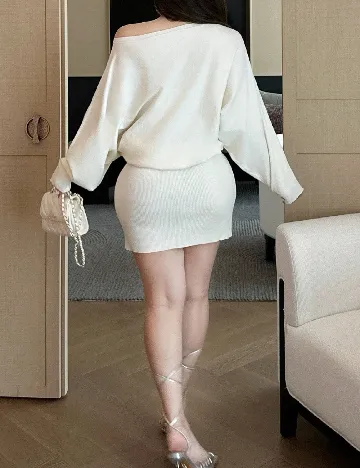 Rochie scurta SHEIN CURVE, crem