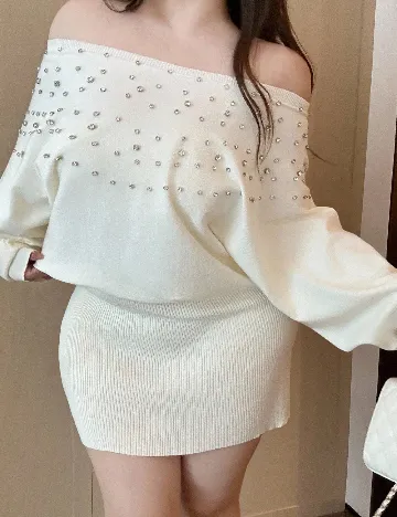 Rochie scurta SHEIN CURVE, crem