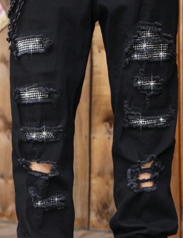 Blugi SHEIN Plus Size Men, negru