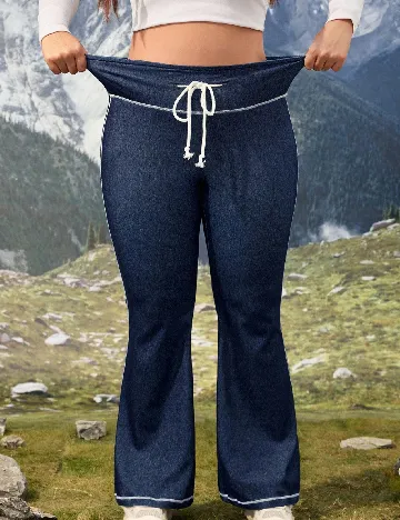 Pantaloni SHEIN CURVE, albastru