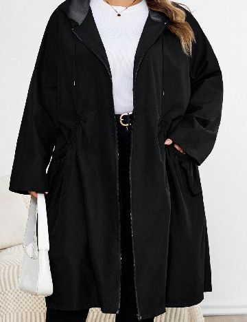 Jacheta impermeabila SHEIN CURVE, negru