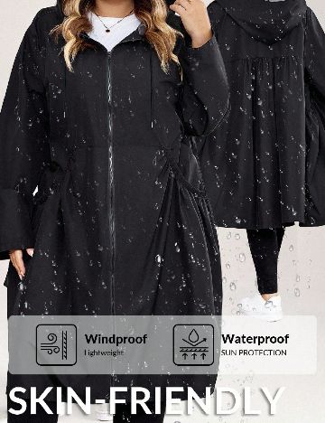 Jacheta impermeabila SHEIN CURVE, negru