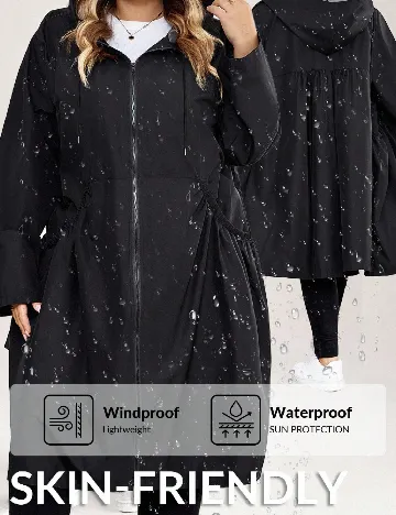 Jacheta impermeabila SHEIN CURVE, negru