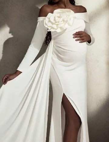 Rochie lunga SHEIN Maternity, alb