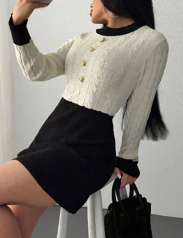 Rochie scurta SHEIN, negru/alb