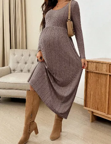 Rochie lunga SHEIN Maternity, maro
