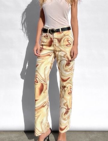 Pantaloni Zara, crem