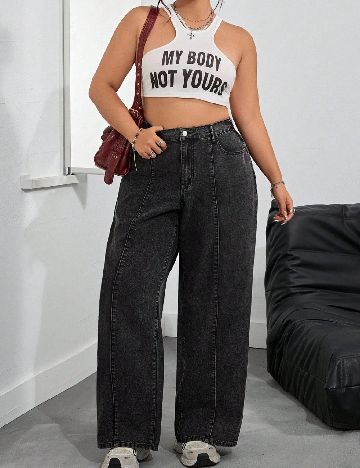 Blugi SHEIN CURVE, negru