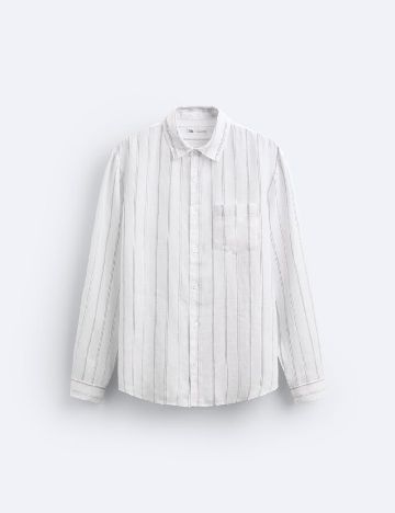 Camasa Zara, alb/gri