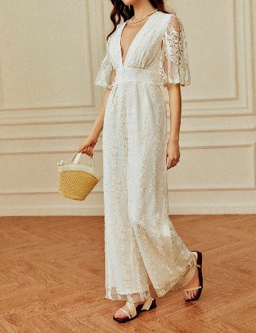 Salopeta SHEIN, ecru