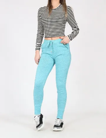 Pantaloni Bershka, turcoaz