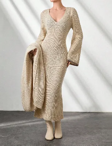 Set rochie si vesta SHEIN, crem