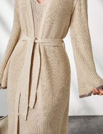 Set rochie si vesta SHEIN, crem