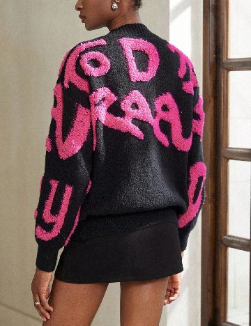 Cardigan Aveloria, negru/roz