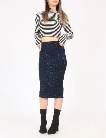 Fusta Zara, negru/albastru