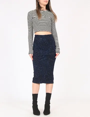 Fusta Zara, negru/albastru