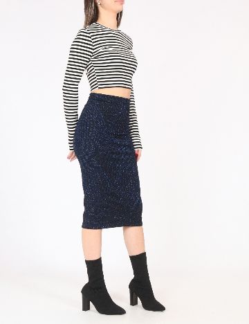 Fusta Zara, negru/albastru