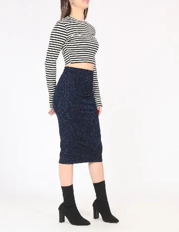 Fusta Zara, negru/albastru