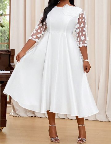 Rochie medie SHEIN CURVE, alb