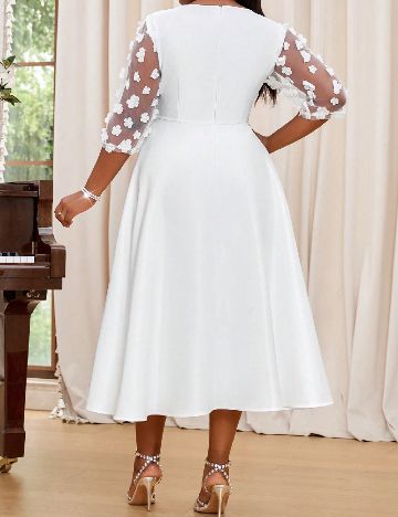 Rochie medie SHEIN CURVE, alb