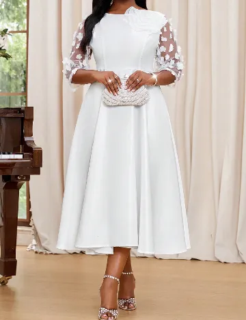 Rochie medie SHEIN CURVE, alb