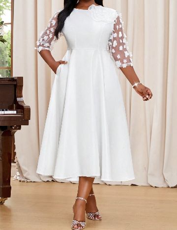 Rochie medie SHEIN CURVE, alb