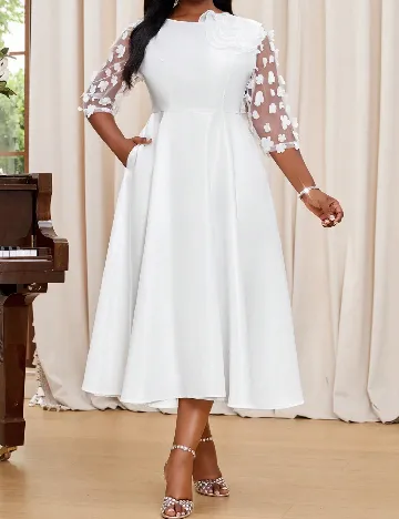 Rochie medie SHEIN CURVE, alb