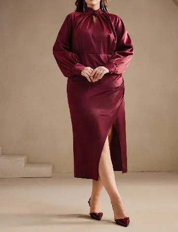 Rochie medie Anewsta Curve, visiniu