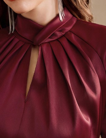 Rochie medie Anewsta Curve, visiniu