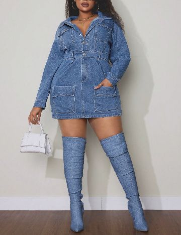 Rochie scurta SHEIN CURVE, albastru