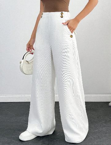 Pantaloni SHEIN, alb