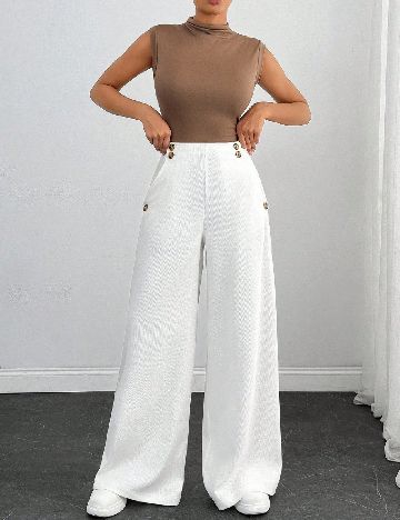 Pantaloni SHEIN, alb