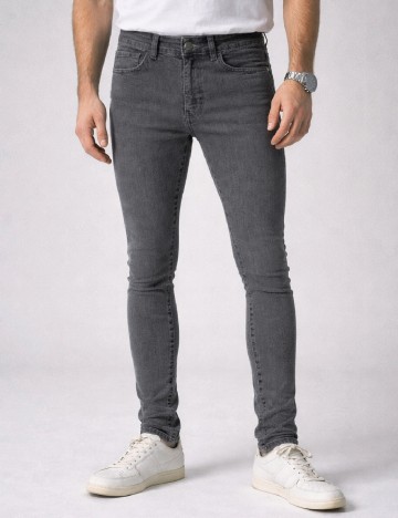 Blugi Bershka, gri inchis