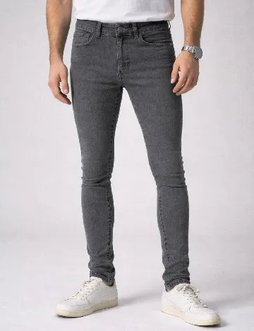 Blugi Bershka, gri inchis