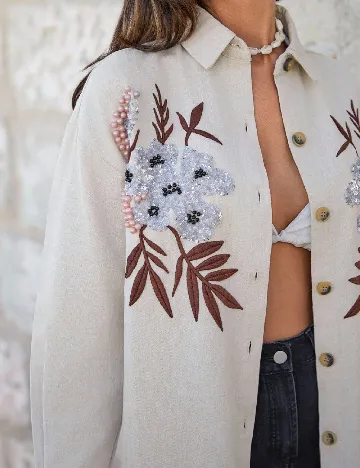 Camasa Oversize SHEIN, crem