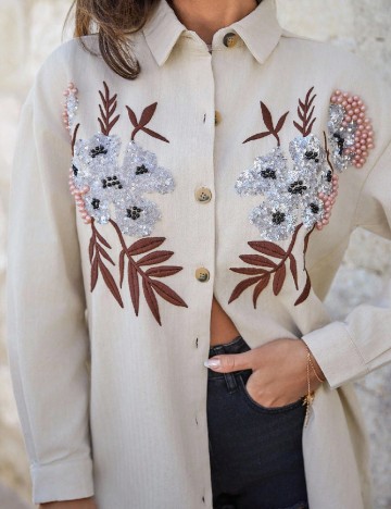 Camasa Oversize SHEIN, crem