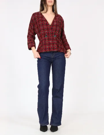 Bluza Bershka, negru/rosu