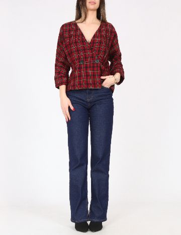 Bluza Bershka, negru/rosu