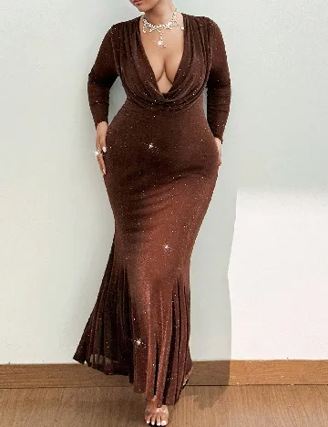 Rochie lunga SHEIN CURVE, maro