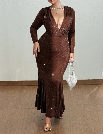 Rochie lunga SHEIN CURVE, maro