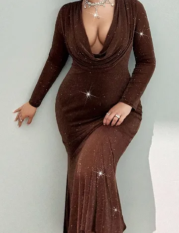 Rochie lunga SHEIN CURVE, maro