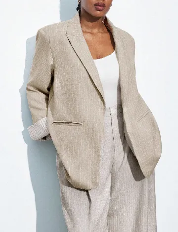 Sacou Oversize SHEIN CURVE, bej