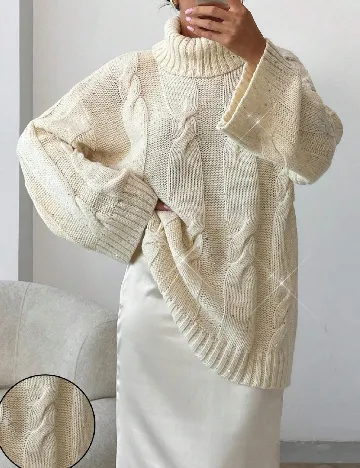 Pulover Oversize SHEIN, crem