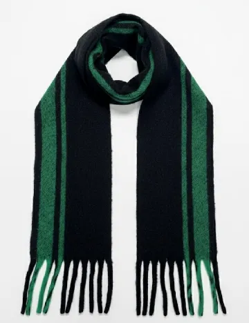 Fular Zara, negru/verde