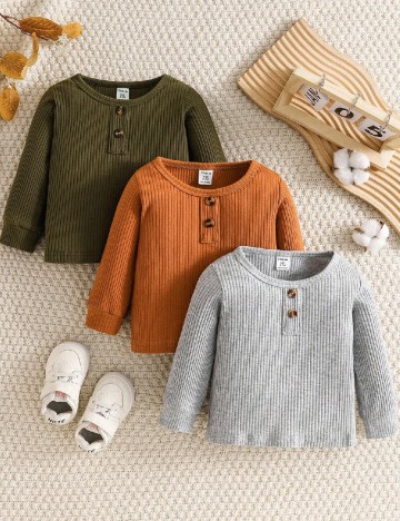 Set bluze 3 bucati Shein Kids, mix culori