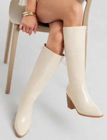 Cizme SHEIN, crem