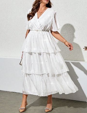 Rochie lunga SHEIN CURVE, alb