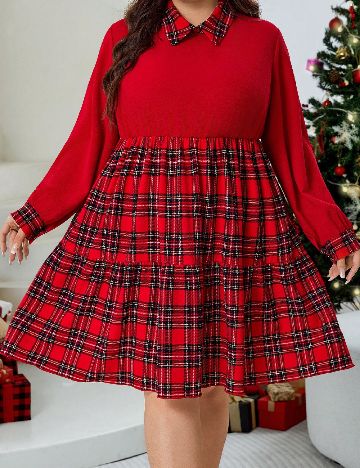 Rochie scurta SHEIN CURVE, rosu